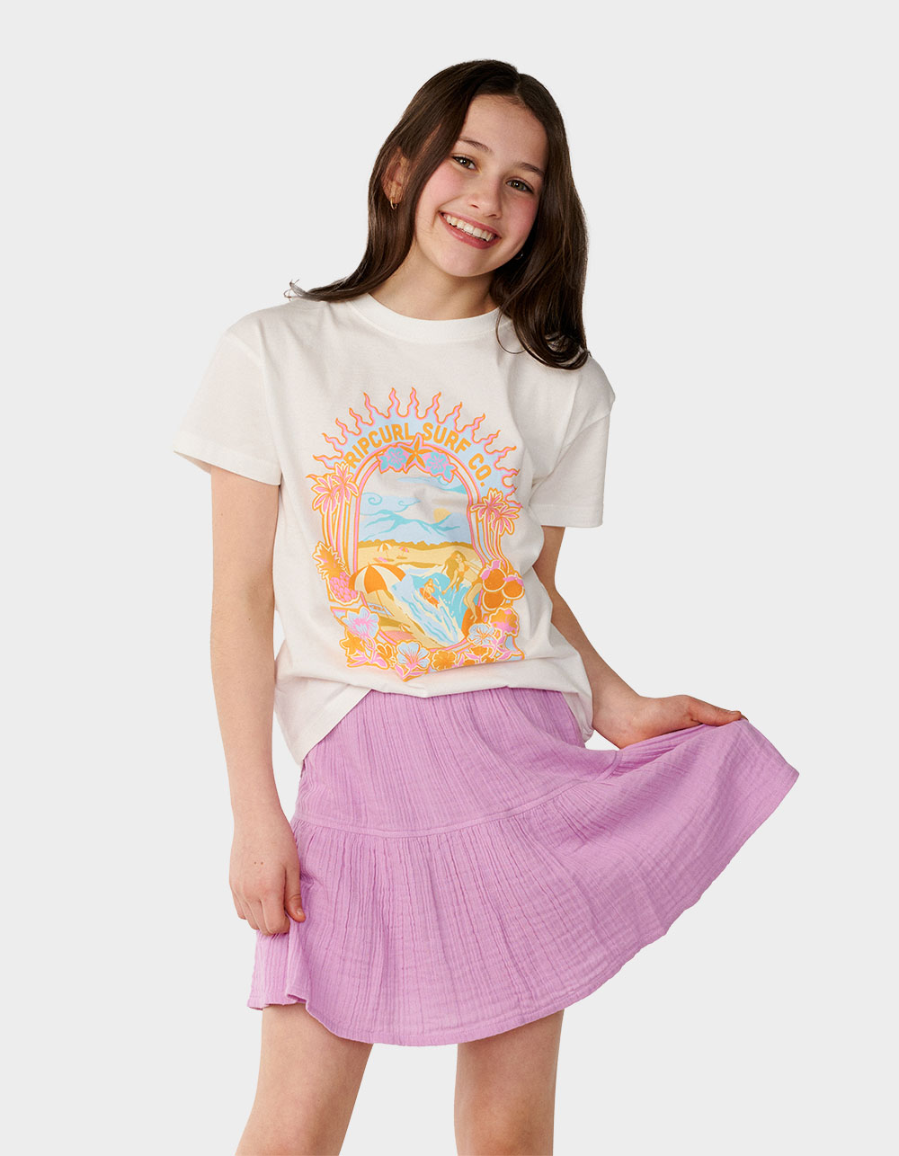 RIP CURL Costa Del Sol Girls Woven Skort - LILAC