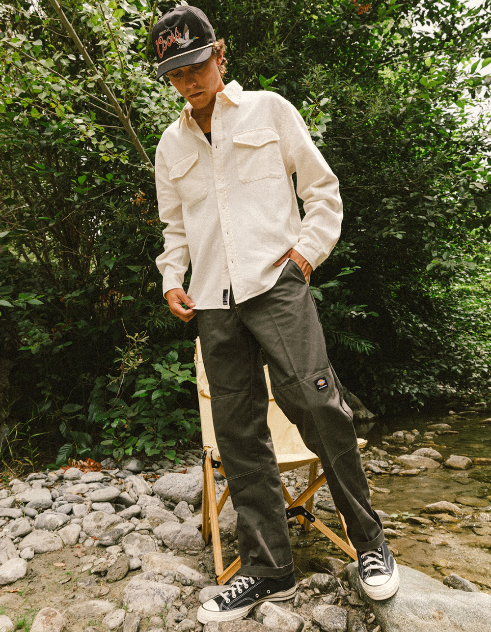 BRIXTON Choice Mens Relaxed Chino Pants - GRAY COMBO