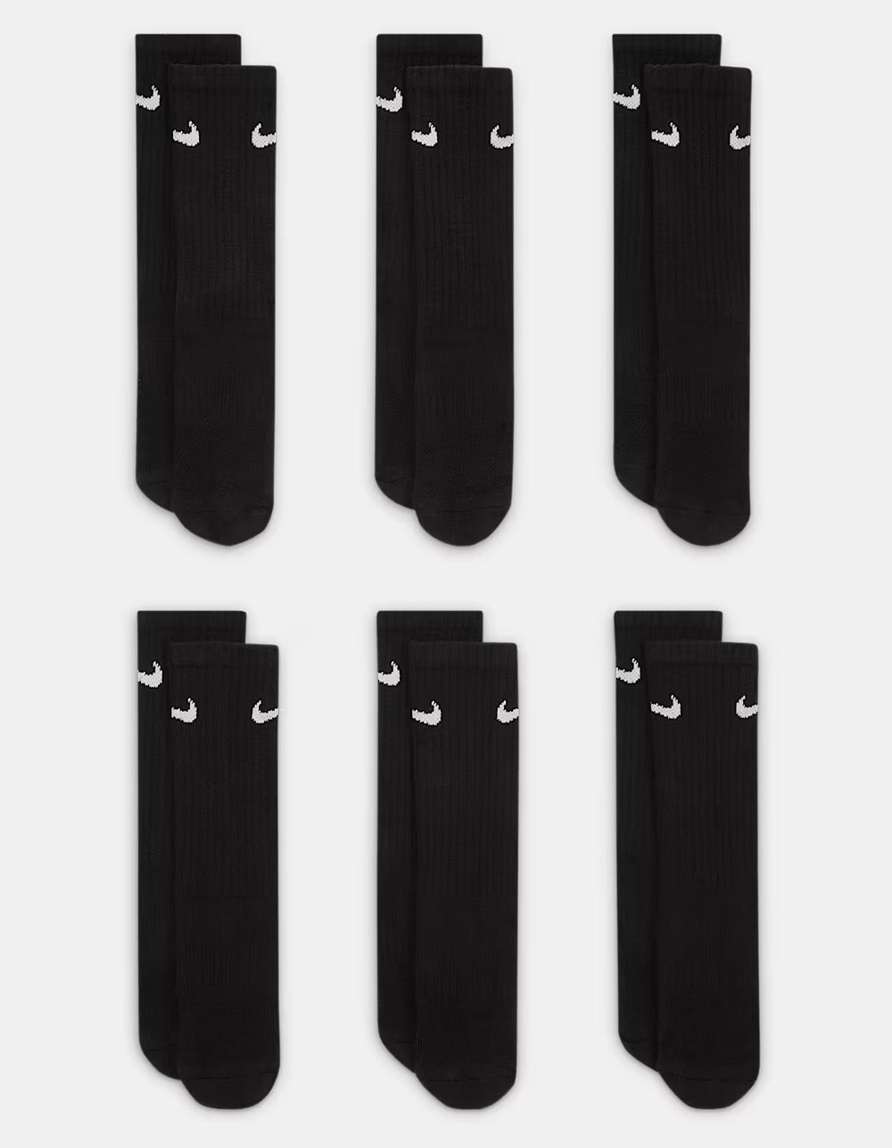 NIKE Everyday 6 Pack Kids Cushioned Crew Socks