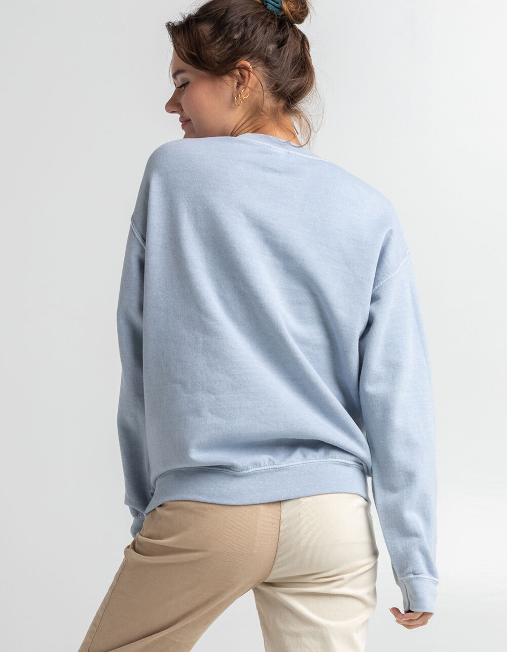 PLAYBOY Collegiate Womens Crewneck Sweatshirt LIGHT BLUE Tillys