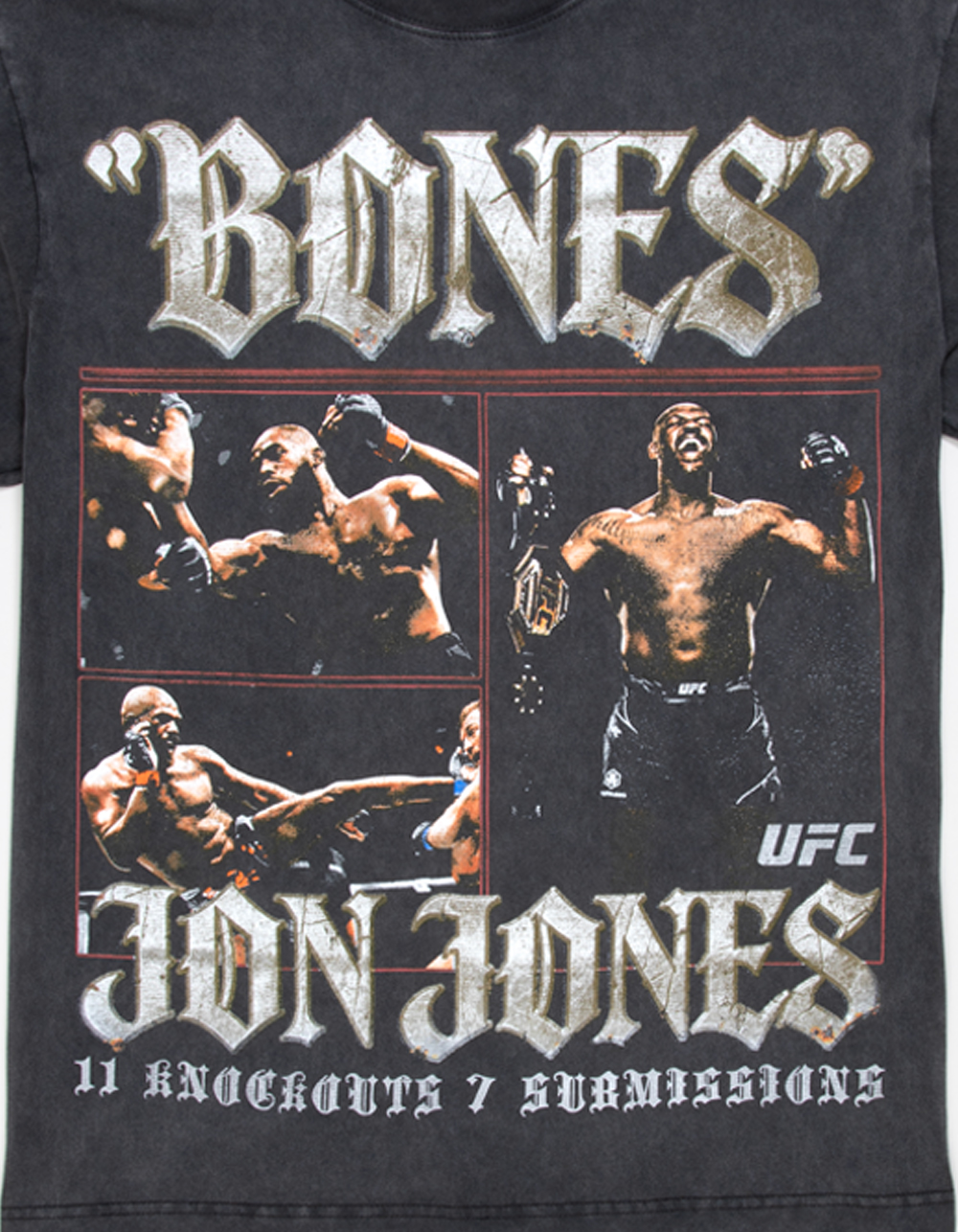 UFC Jon Jones Champ Mens Boxy Tee  - WASHED BLACK