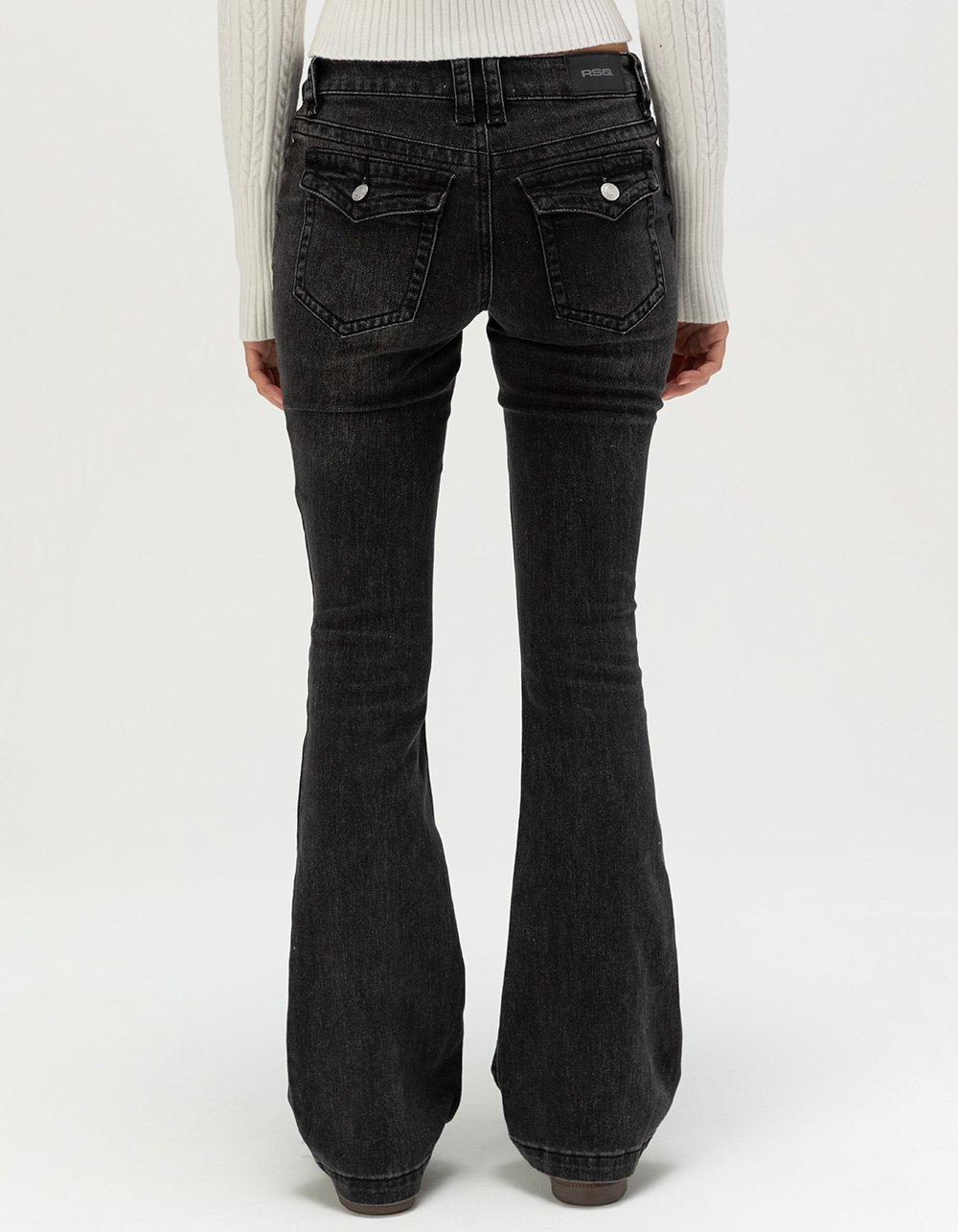 RSQ Womens Low Rise Bootcut Jeans - WASHED BLACK