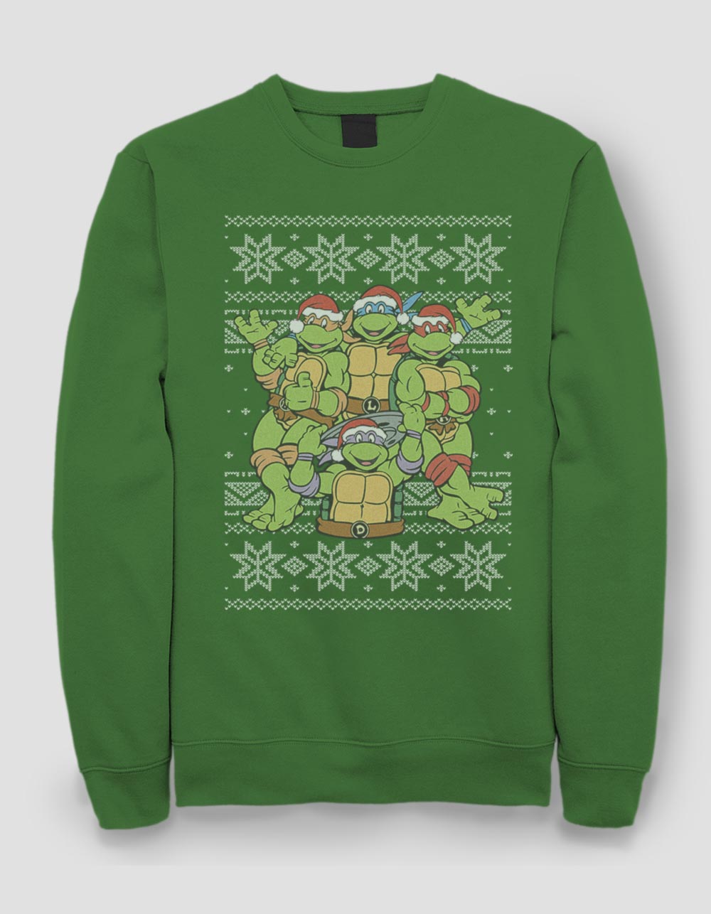 TEENAGE MUTANT NINJA TURTLES Holiday Group Unisex Ugly Sweatshirt - KELLY