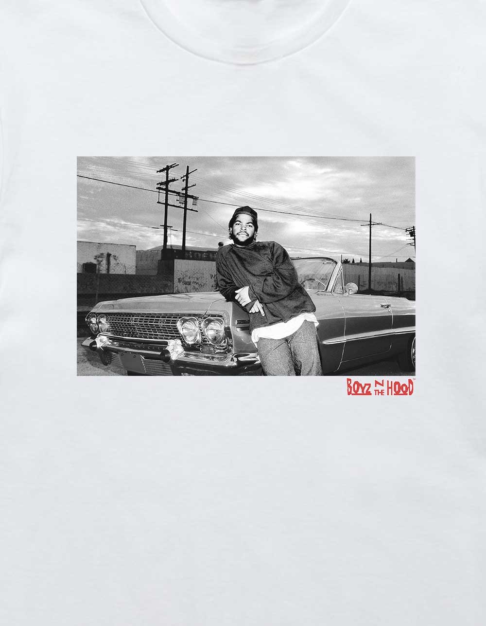 BOYZ N THE HOOD Candid Photo Unisex Tee - WHITE