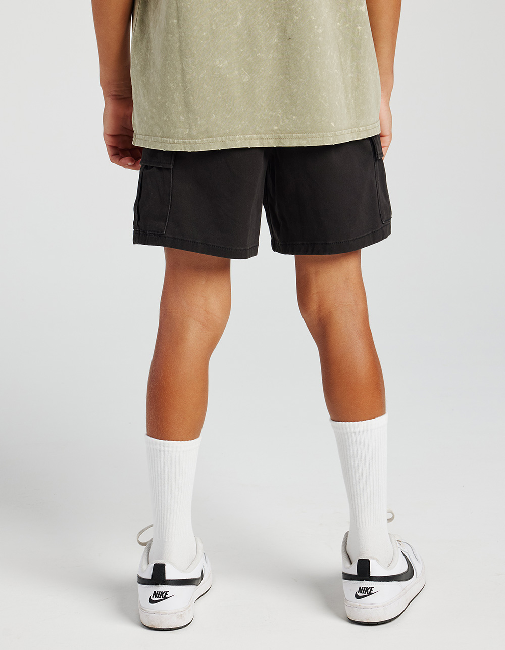 RSQ Boys Pull On Cargo Shorts - BLACK
