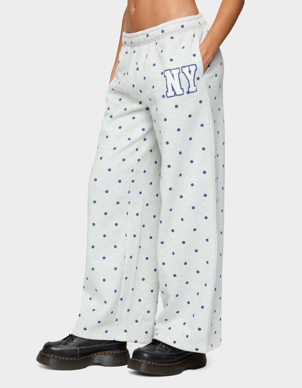 EDIKTED Ny Babe Polka Dot Sweatpants - GRAY