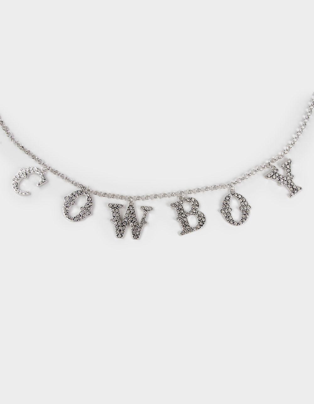 Rhinestone Cowboy Womens Chain Belt - SILVER