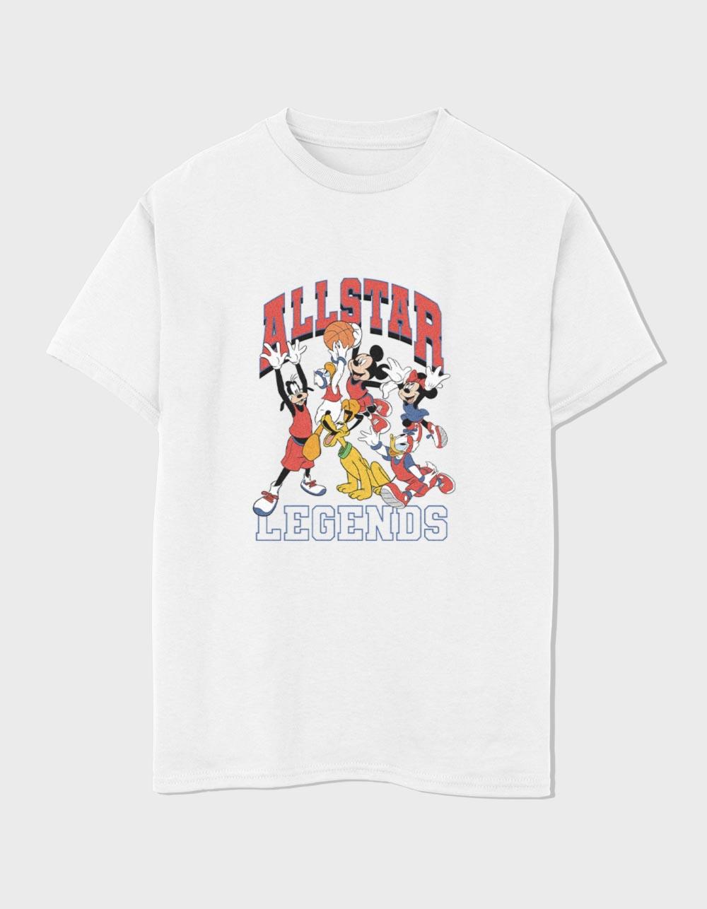 DISNEY All Star Legends Unisex Kids Tee - WHITE