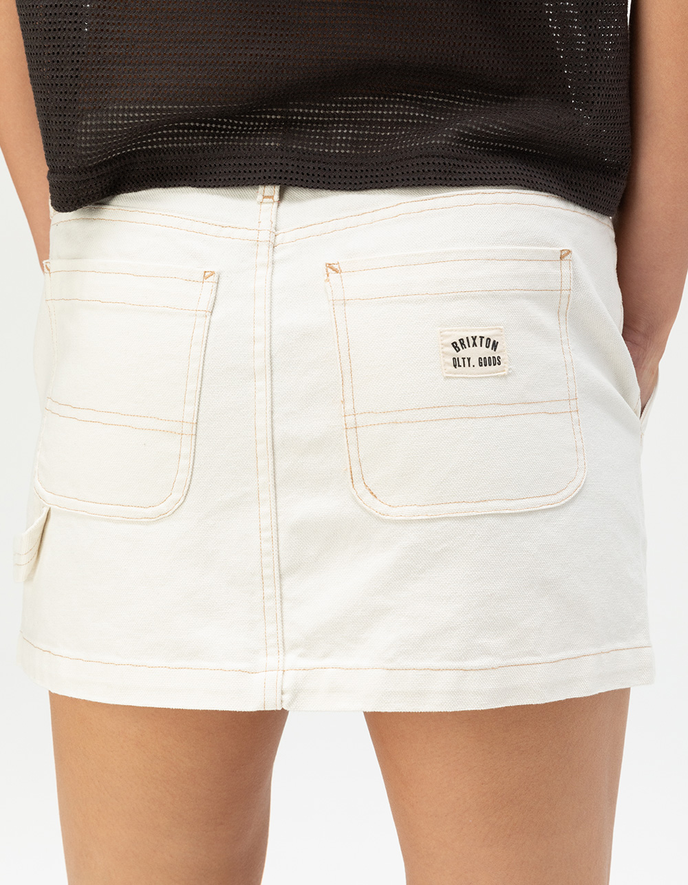 BRIXTON Essex Painter Womens Mini Skirt - OFF WHITE