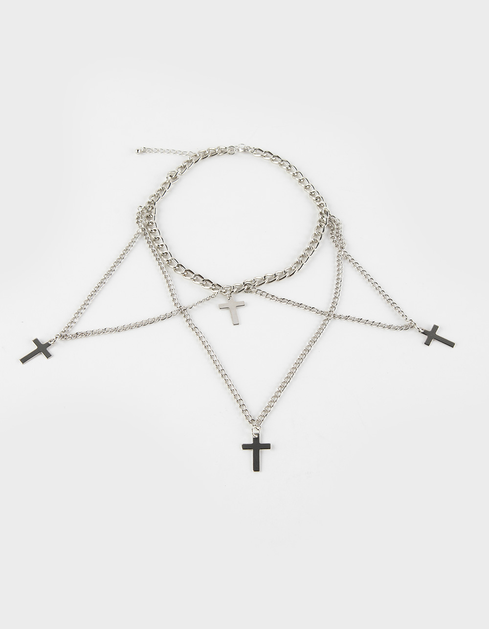 FULL TILT Cross Chain Choker SILVER Tillys