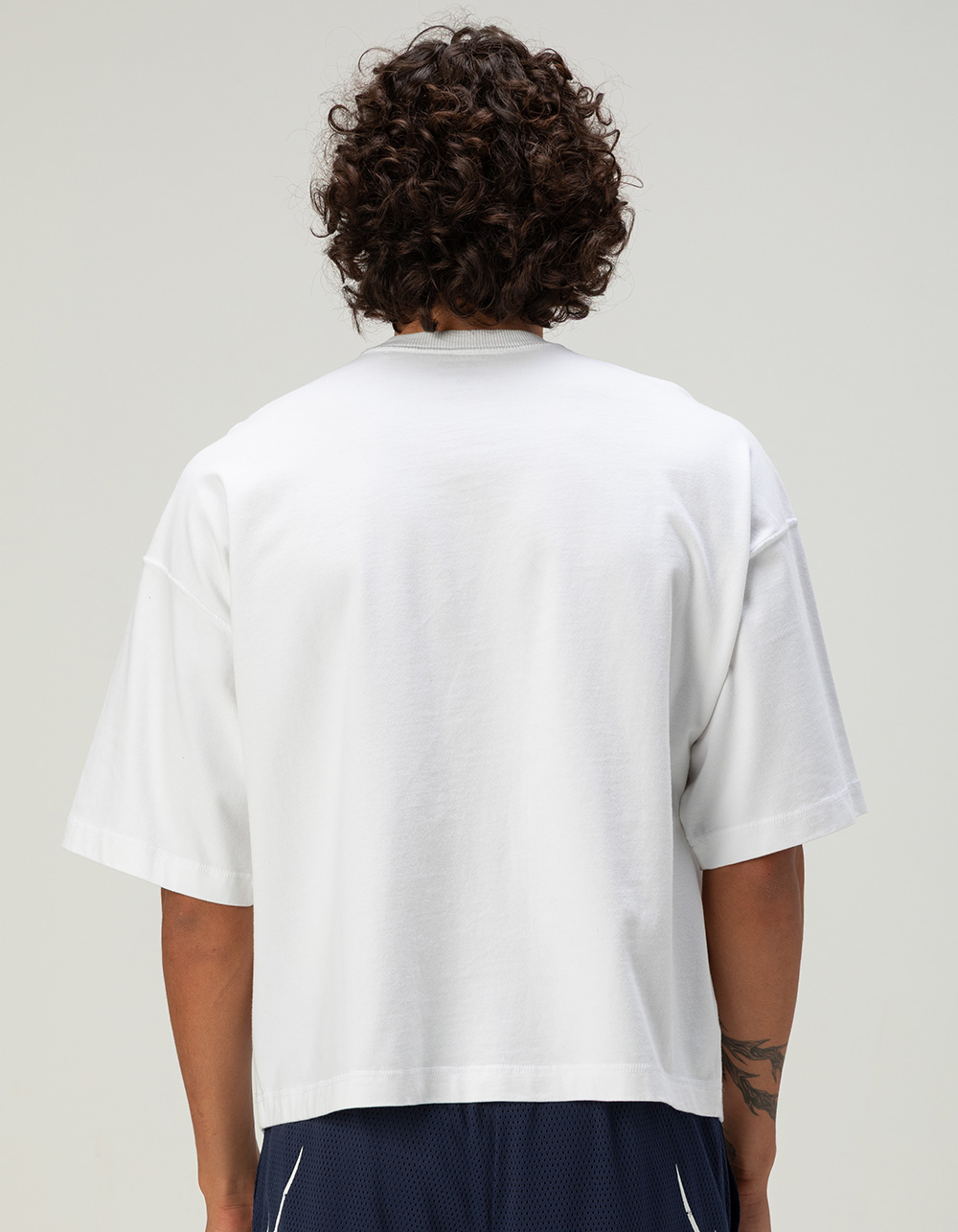 RSQ Mens Baggy Crop Tee - WHITE