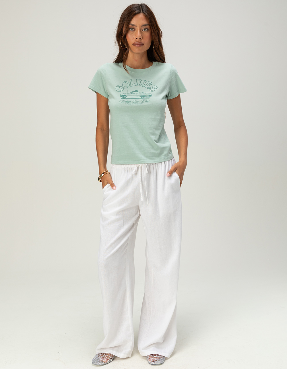 NECTAR CLOTHING Goldie Car Womens Tee - SAGE