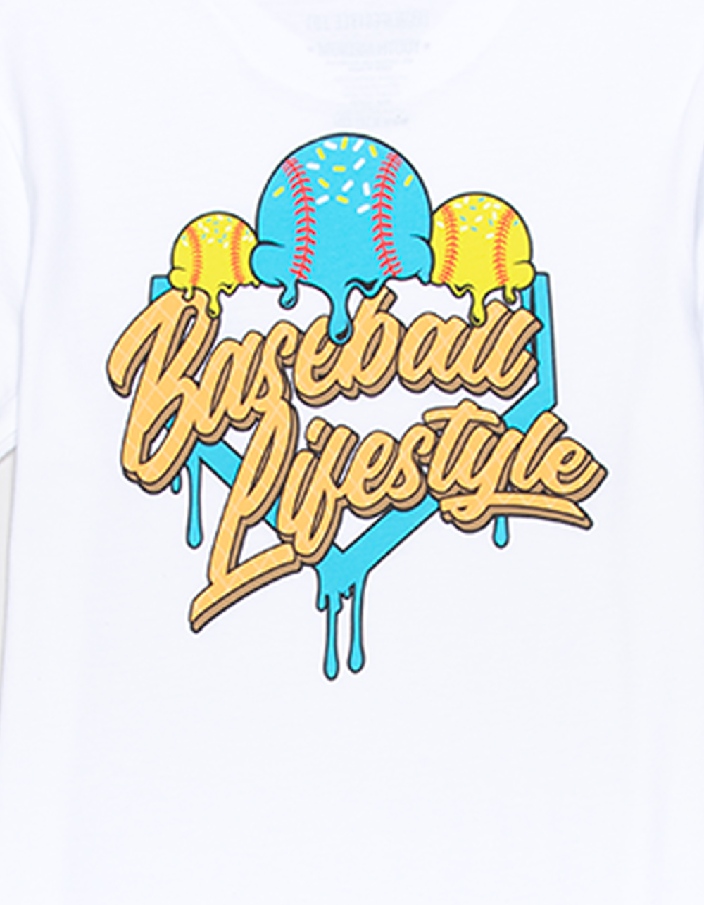 BASEBALL LIFESTLYE 101 Ice Cream Boys Tee - WHT/BLUE