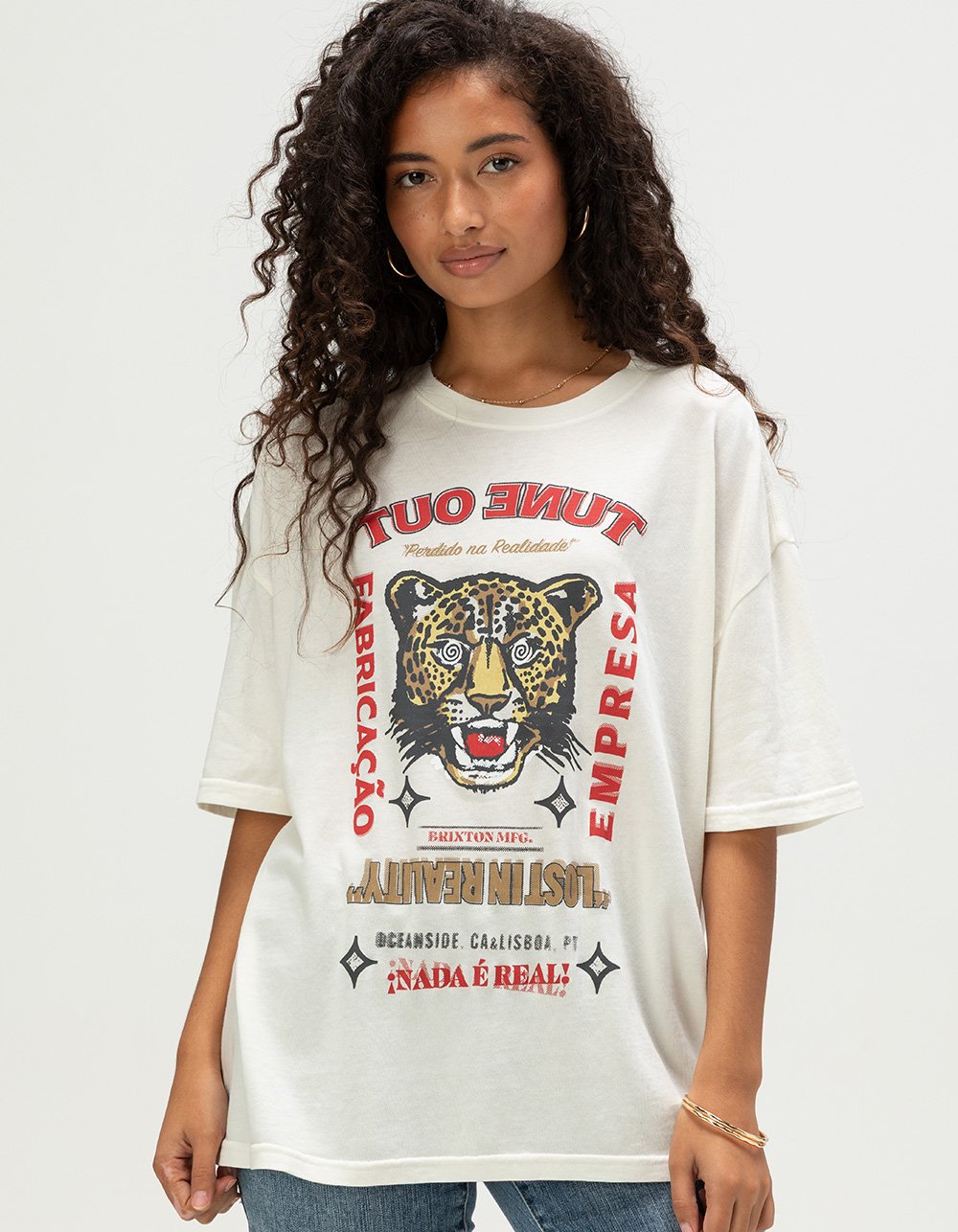 BRIXTON Getaway Womens Oversized Tee - CREAM