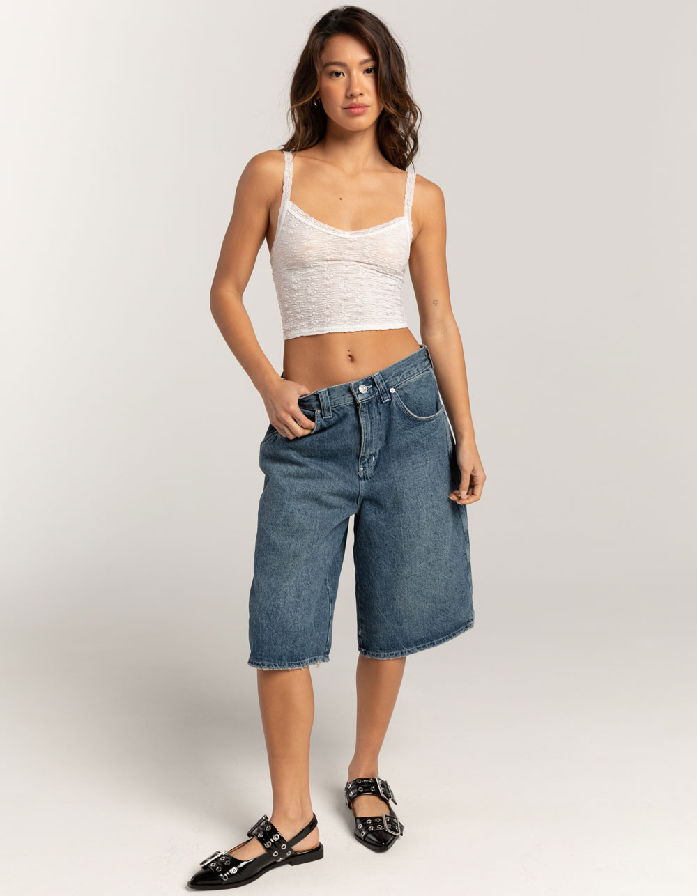 FULL TILT Womens Lace Cami WHITE Tillys