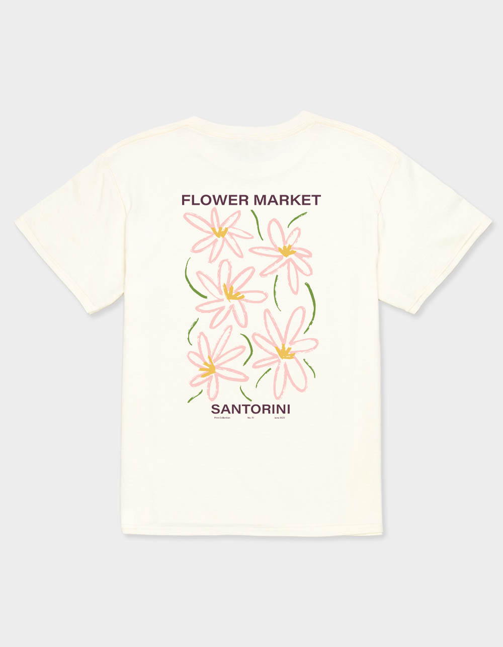 FLOWER Santorini Market Unisex Kids Tee - OFF WHITE