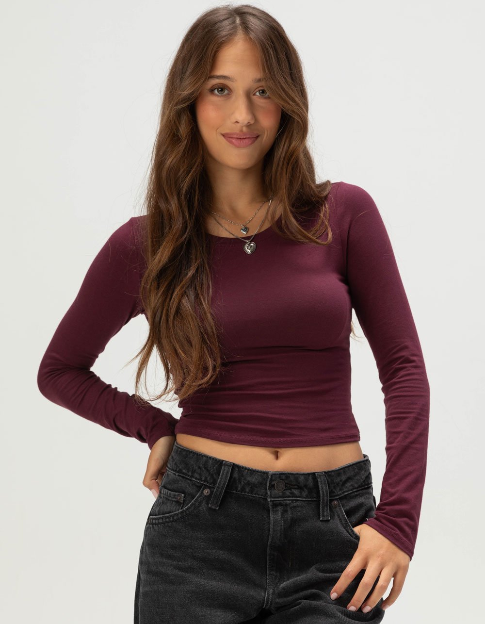 TILLYS Womens Long Sleeve Baby Tee