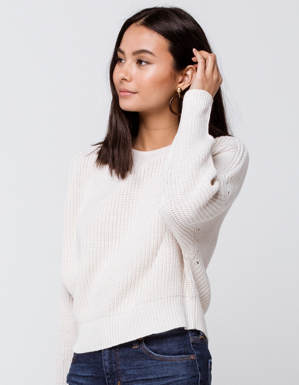 RAG SUPPLY Drop Shoulder Womens Cream Sweater - CREAM | Tillys