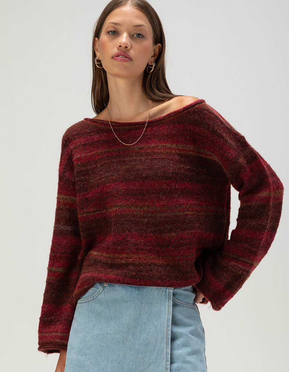 RHYTHM Coastline Womens Sweater - BURGUNDY