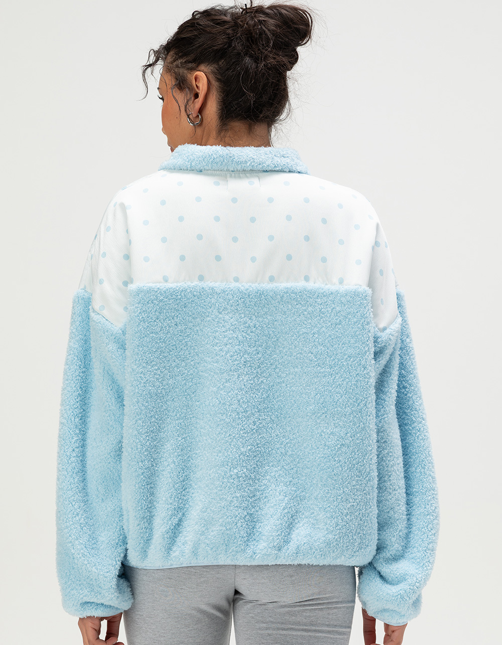 HAPPY CAMP3R Aria Spots Womens 1/4 Zip Pullover - ICE BLUE