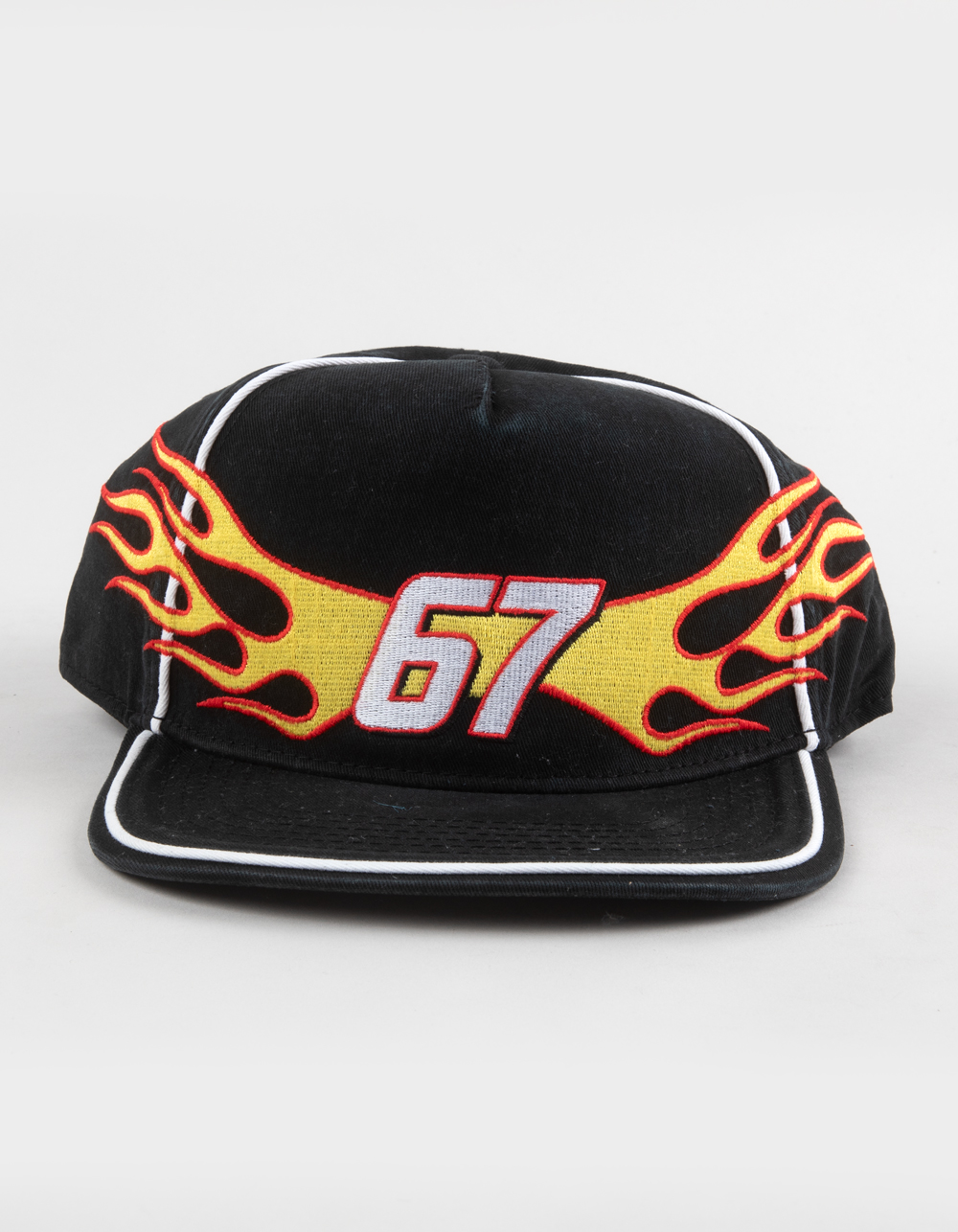 Six Seven Flame Snapback Hat - BLACK COMBO