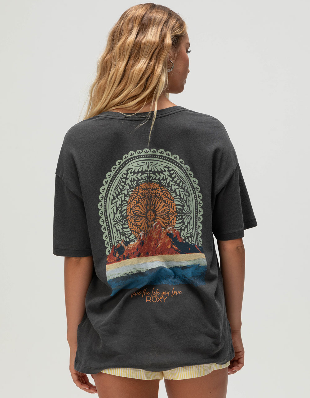 ROXY Live The Life Womens Boyfriend Tee - BLACK