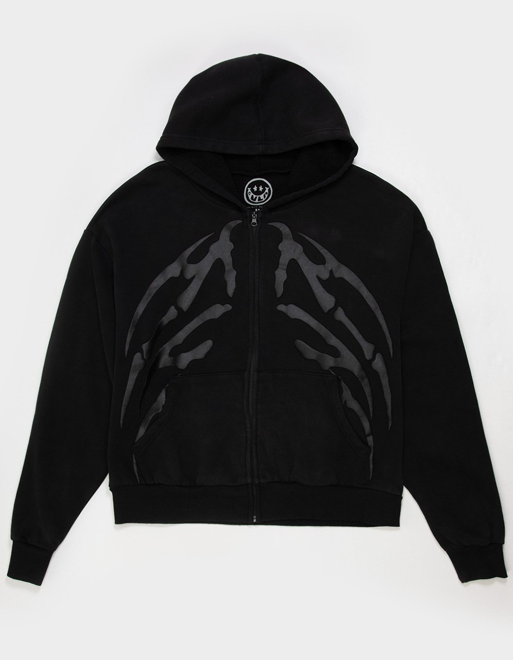 CVLA Skeleton Mens Zip-Up Hoodie - WASHED BLACK
