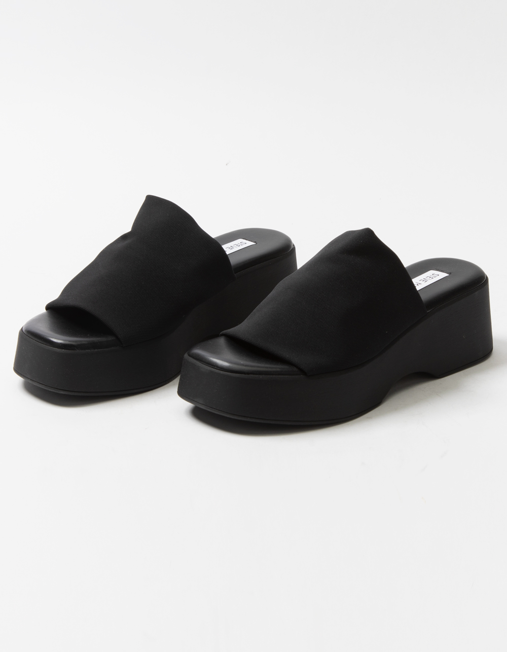 Steve Madden Slinky Black Platform Slide Sandals | lupon.gov.ph
