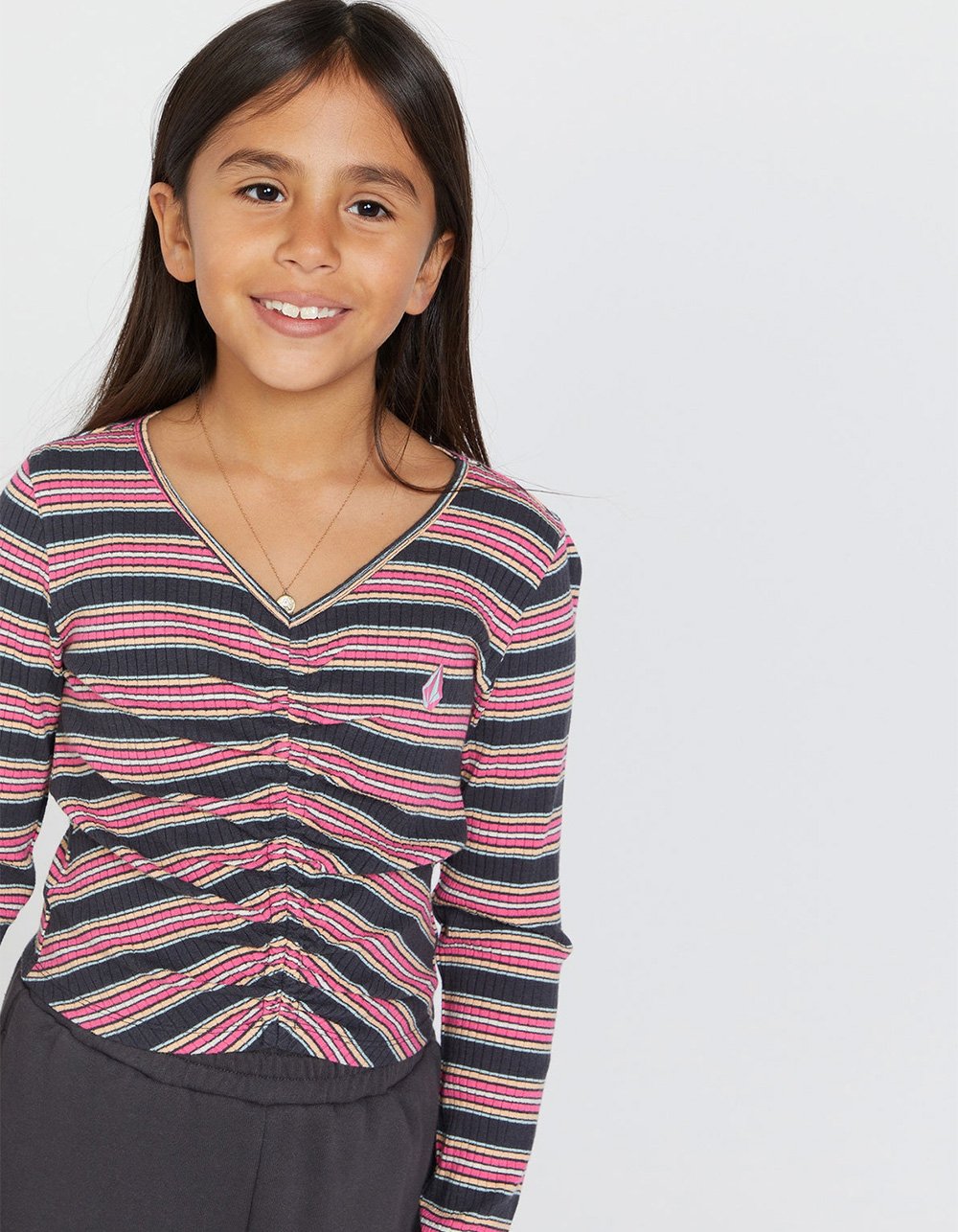 VOLCOM Nite Flite Girls Long Sleeve Shirt - BLACK COMBO