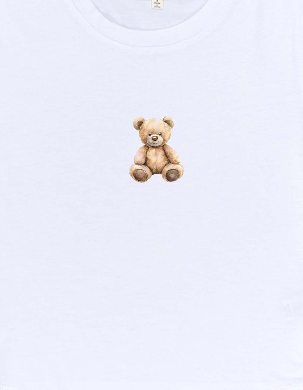 Bear Lone Womens Baby Tee - WHITE