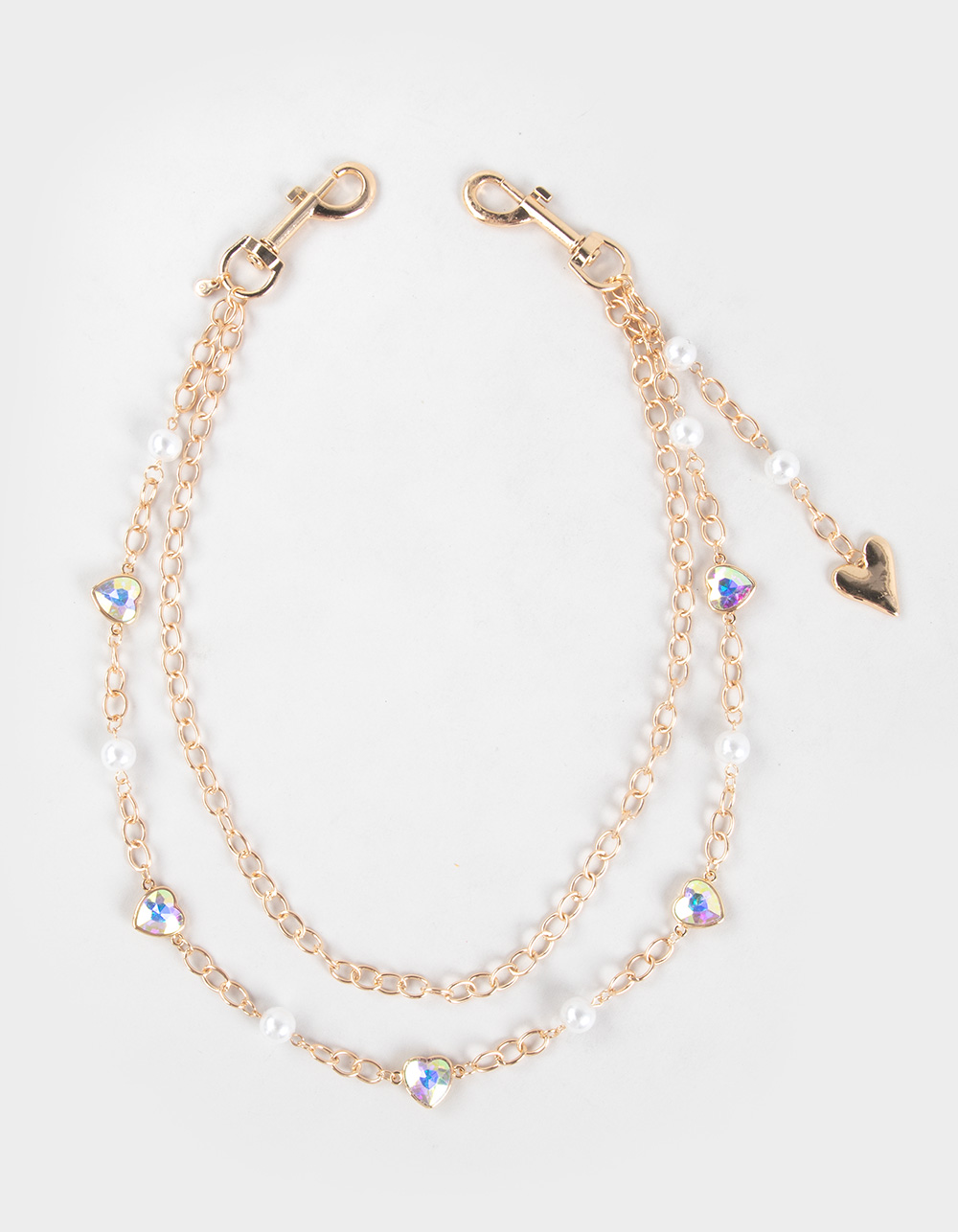 FULL TILT Iridescent Heart Wallet Chain - GOLD