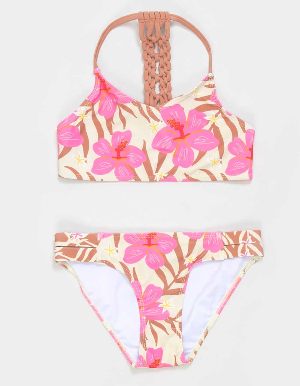 CORAL & REEF Coco Flowers Leaves Girls Bralette Bikini Set - MULTI