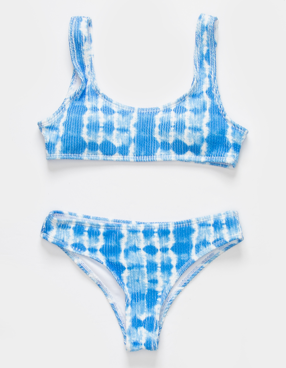 FULL TILT Textured Tie Dye Girls Bralette Bikini Set