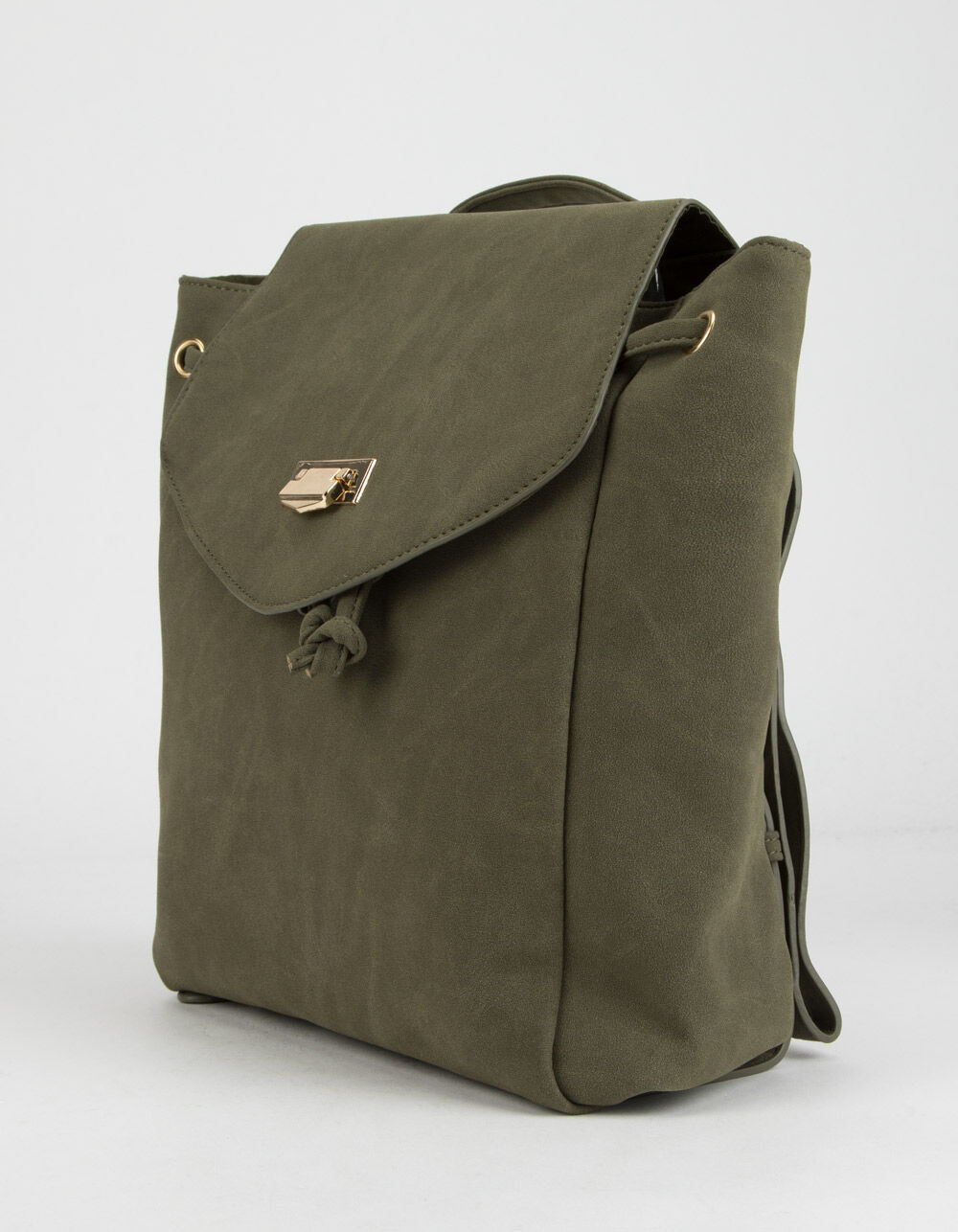 Faux Suede Olive Mini Backpack image number 1