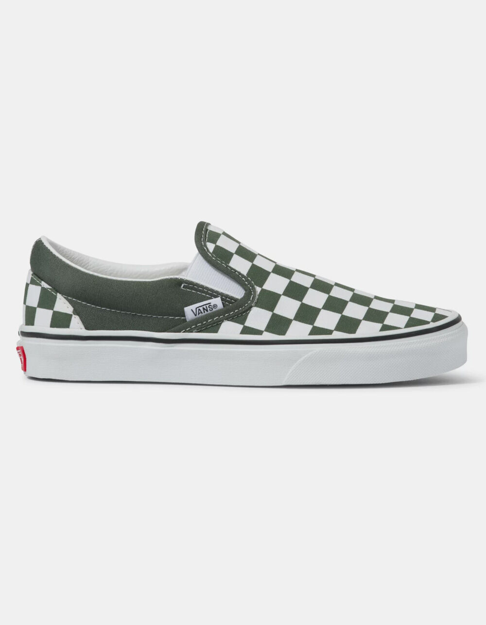 VANS Checkerboard Classic Womens Slip On Shoes - OLIVE | Tillys