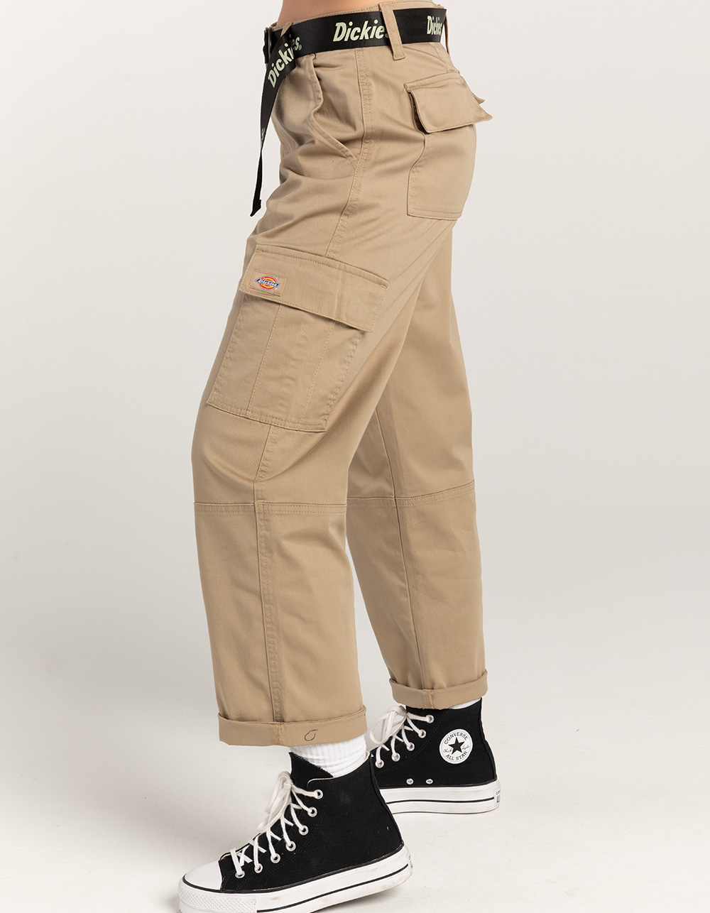DICKIES Roll Cuff Womens Cargo Pants - KHAKI | Tillys
