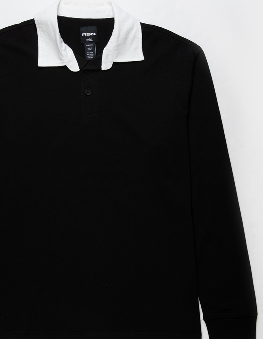 RSQ Mens Solid Rugby Shirt - BLACK | Tillys