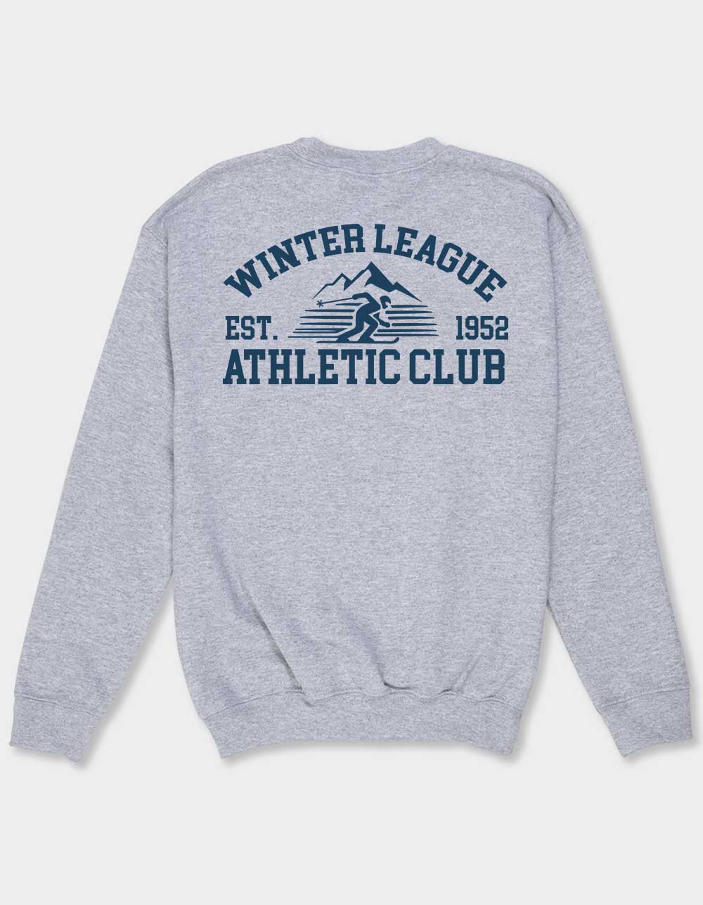 SKI Winter League Athletic Club Unisex Kids Crewneck Sweatshirt - HEATHER GRAY