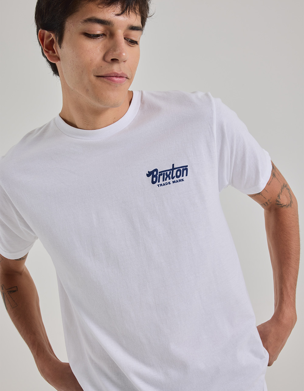 BRIXTON Gusto Mens Tee - WHITE
