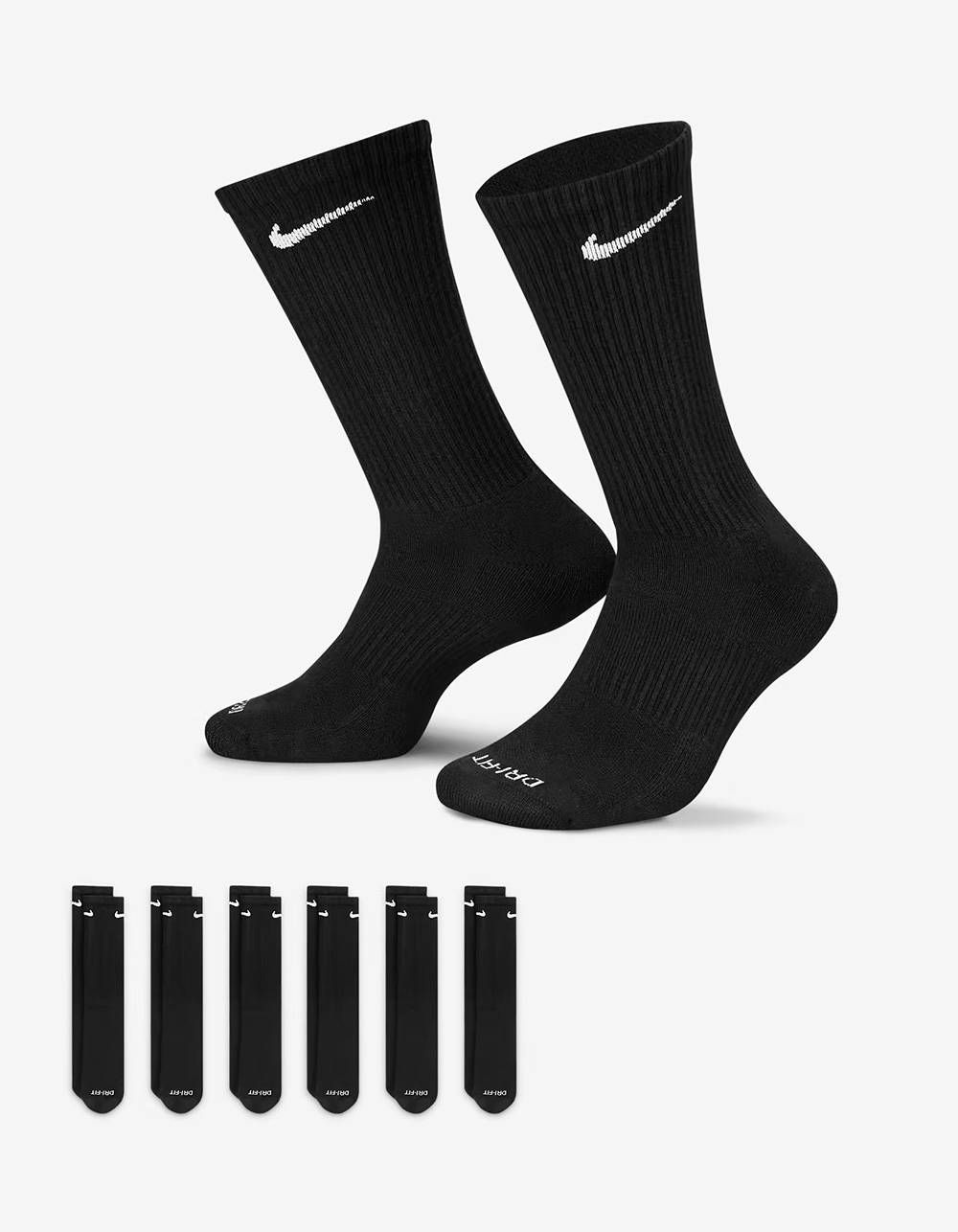 NIKE Everyday Plus Cushioned 6 Pack Crew Socks - BLACK | Tillys