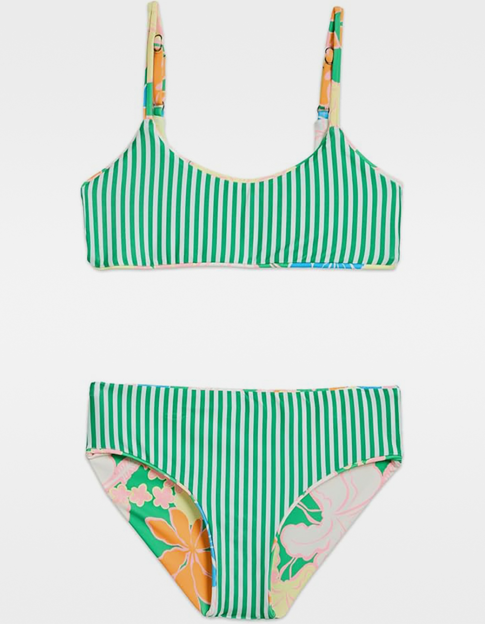 MAAJI Tropic Lei Utah Girls Reversible Bralette Bikini Set - MULTI
