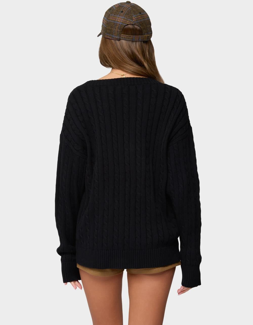 EDIKTED Francine Oversized V-Neck Cardigan