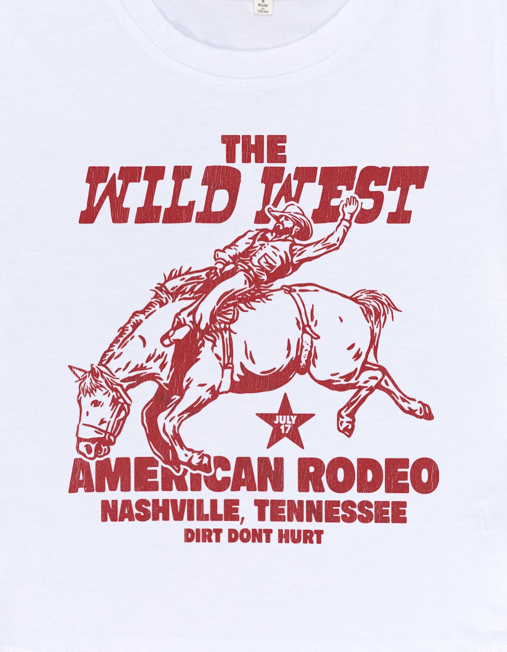 NASHVILLE American Rodeo Womens Baby Tee - WHITE