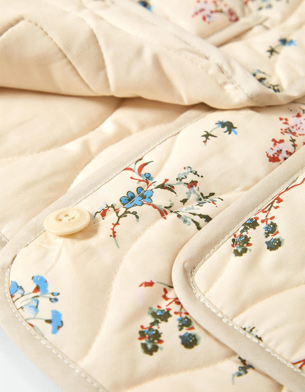 BRIXTON Field Womens Floral Quilted Vest - WHITE/MULTI