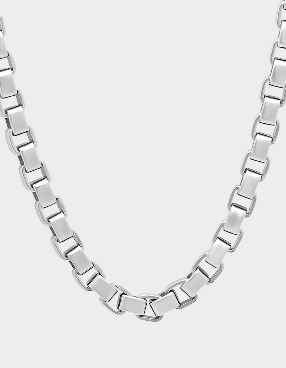 STEEL NATION Stainless Steel 6MM Box Link Fashion Chain - STAINLESS