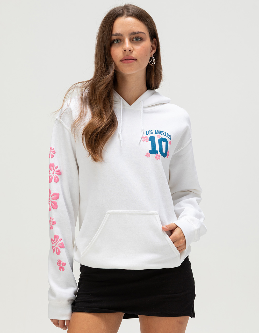 RIOT SOCIETY LA Hibiscus Womens Hoodie - WHITE
