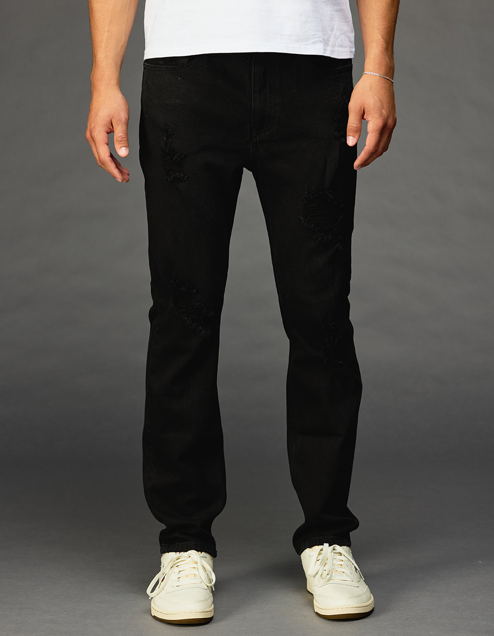 RSQ Mens Slim Jeans - BLACK DESTRUCT