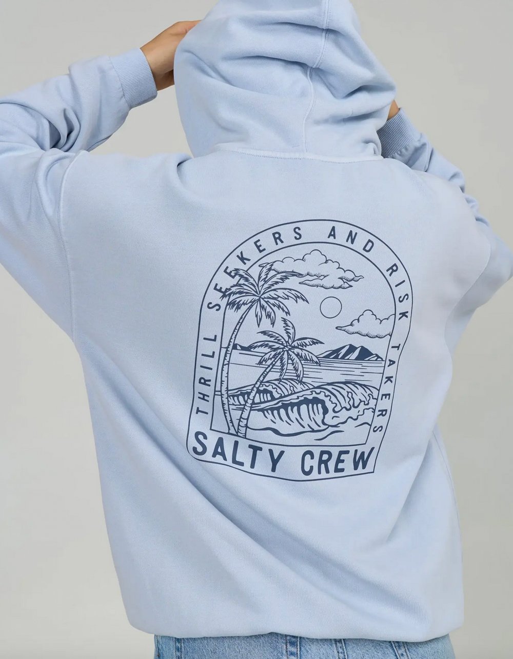 SALTY CREW Archway Womens Oversized Zip-Up Hoodie - ICE
