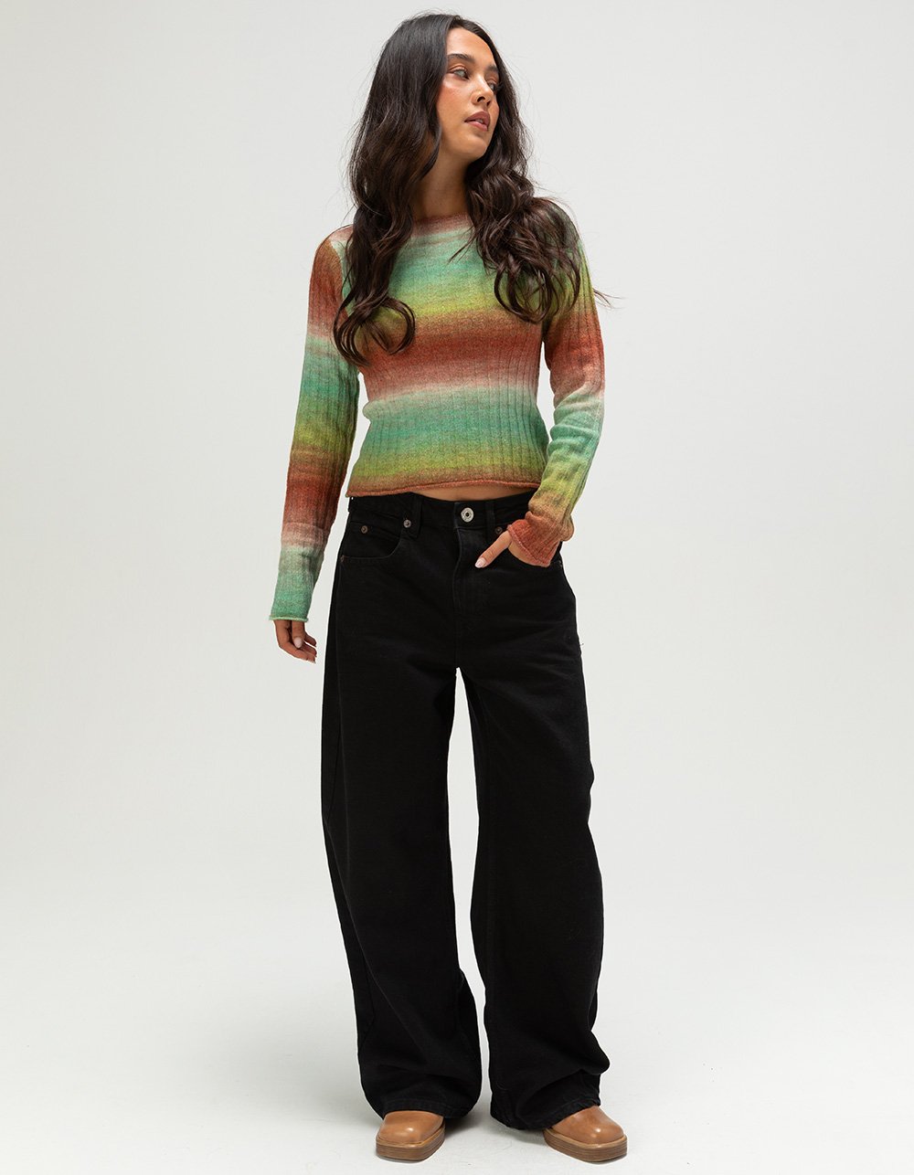 BDG Urban Outfitters Jaya Womens Low Rise Ultra Loose Jeans - BLACK DENIM