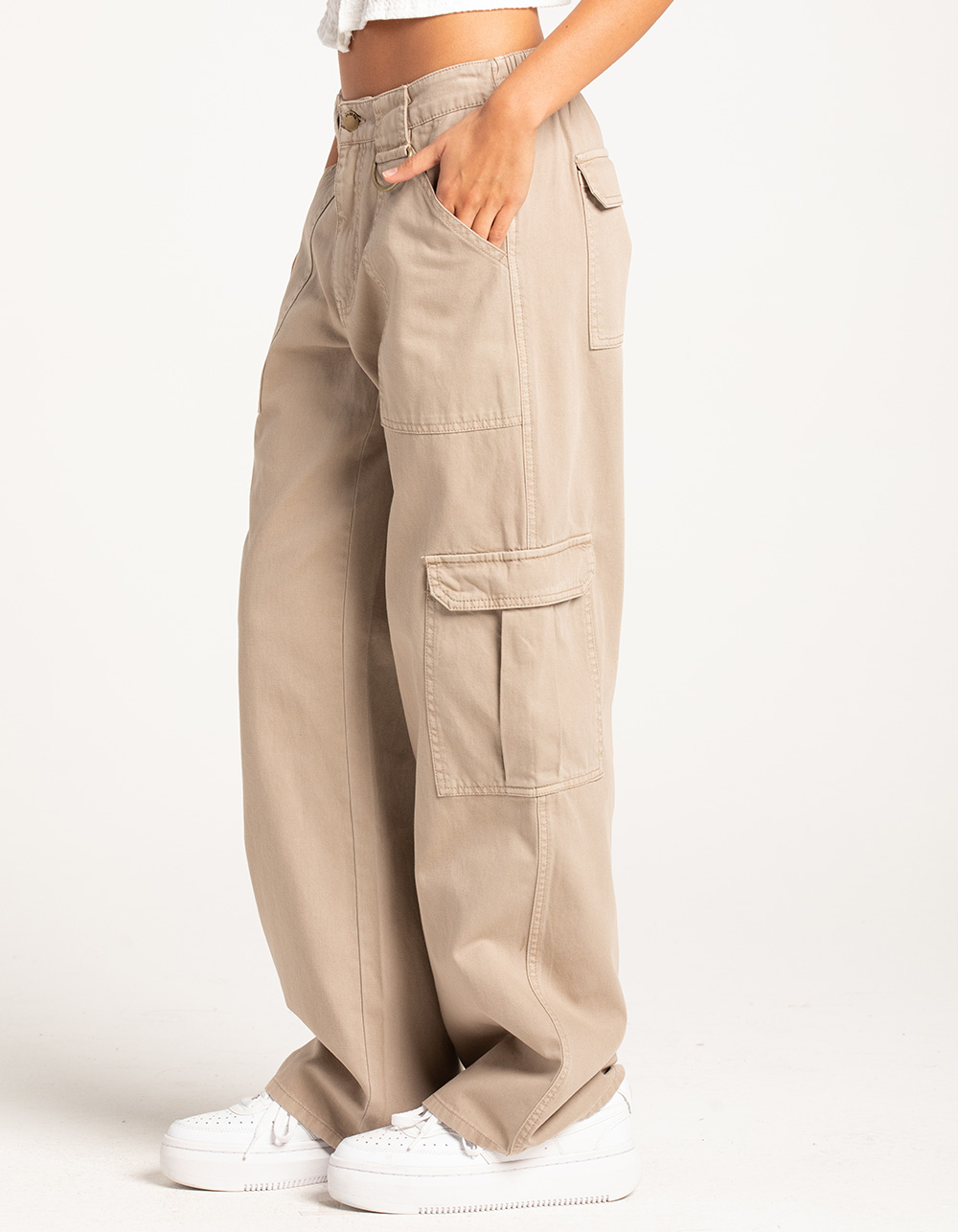 Westport Dressbarn Cargo Capri Pants Womens Size 8 Beige Mid Rise Cotton  Blend